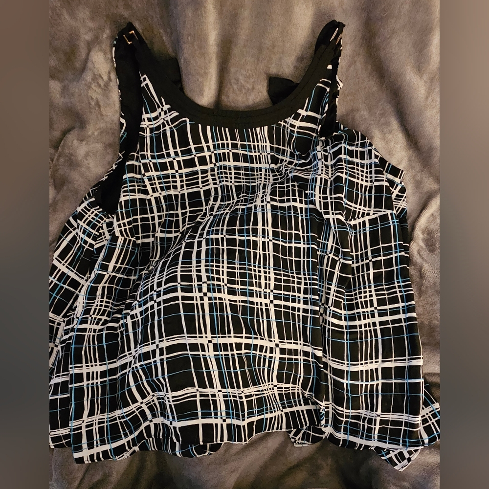 Worthington Black and White Checkered Tank Top